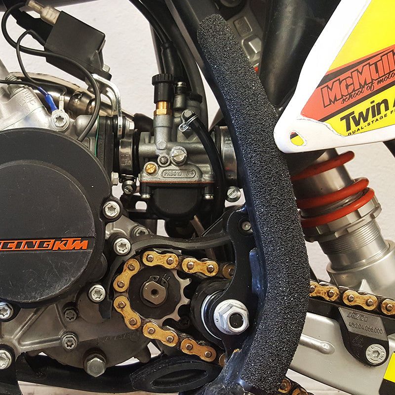 ktm50 sx frame grip tape left side close up view by zilla griptape