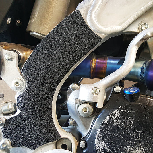 kx250f frame grip tape right side close up view by zilla griptape