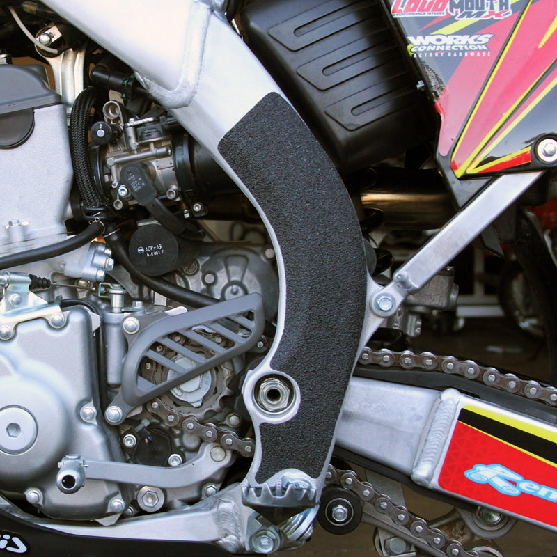 rmz250 frame grip tape right side close up view by zilla griptape